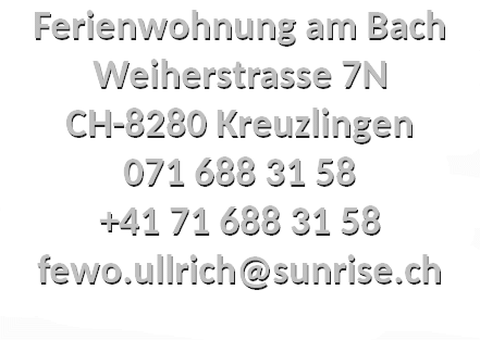Ferienwohnung am Bach Kreuzlingen am Bodensee / Adresse